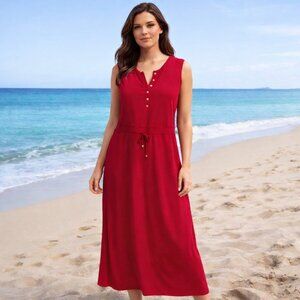 Chelsea and Theodore Red Maxi Tank Dress, Size M, Vacation/Travel/Beach wear